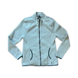 Eddie Bauer Jacket Womens Medium Gray Full Zip Fleece Coat